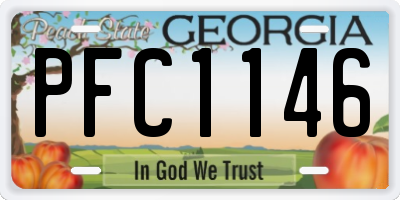 GA license plate PFC1146
