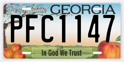GA license plate PFC1147