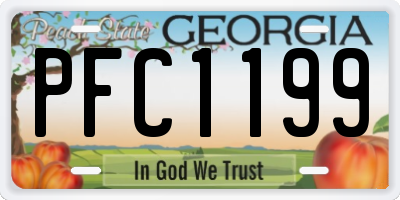 GA license plate PFC1199