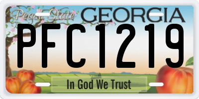 GA license plate PFC1219