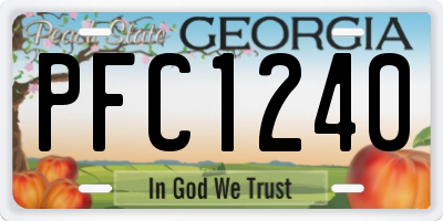 GA license plate PFC1240