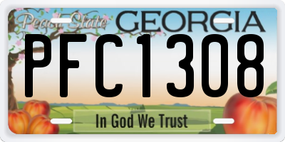 GA license plate PFC1308
