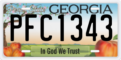 GA license plate PFC1343