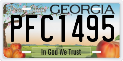 GA license plate PFC1495