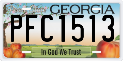 GA license plate PFC1513