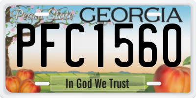 GA license plate PFC1560