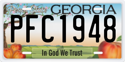 GA license plate PFC1948