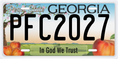 GA license plate PFC2027