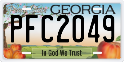 GA license plate PFC2049