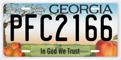 GA license plate PFC2166