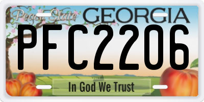 GA license plate PFC2206