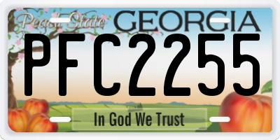 GA license plate PFC2255