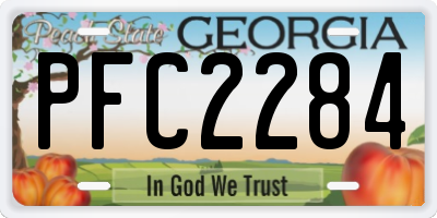 GA license plate PFC2284
