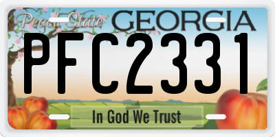 GA license plate PFC2331