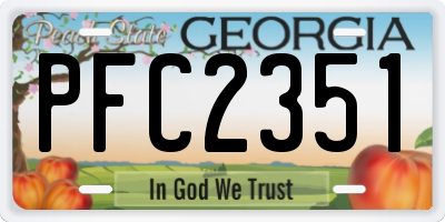 GA license plate PFC2351