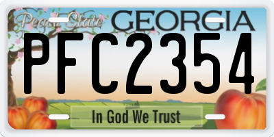 GA license plate PFC2354
