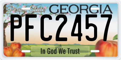 GA license plate PFC2457