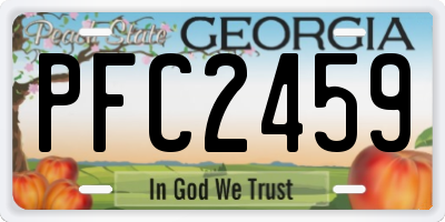GA license plate PFC2459