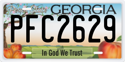 GA license plate PFC2629