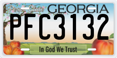 GA license plate PFC3132