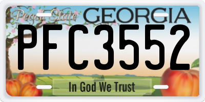 GA license plate PFC3552