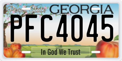 GA license plate PFC4045