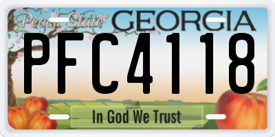 GA license plate PFC4118