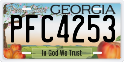 GA license plate PFC4253