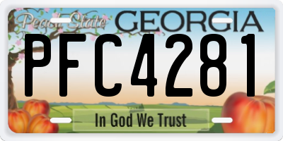 GA license plate PFC4281