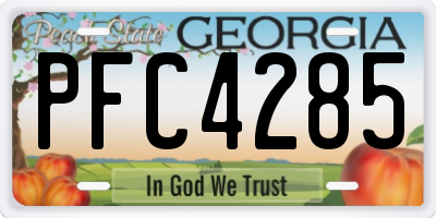 GA license plate PFC4285