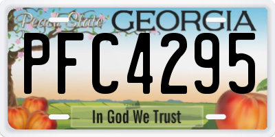 GA license plate PFC4295