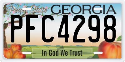 GA license plate PFC4298