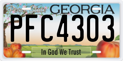GA license plate PFC4303