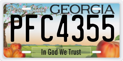 GA license plate PFC4355
