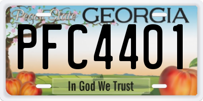 GA license plate PFC4401
