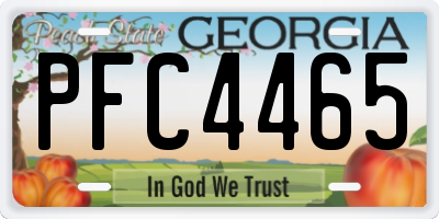 GA license plate PFC4465