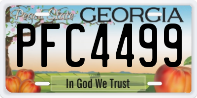 GA license plate PFC4499