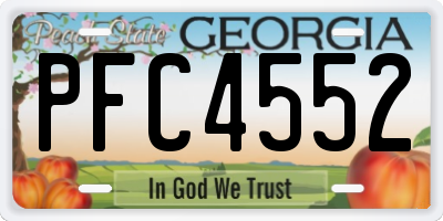 GA license plate PFC4552