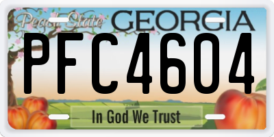 GA license plate PFC4604