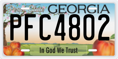 GA license plate PFC4802