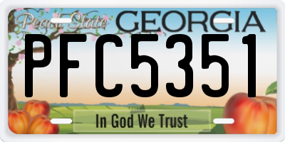 GA license plate PFC5351