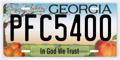GA license plate PFC5400