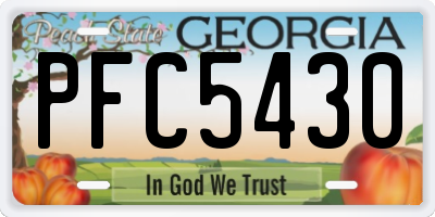 GA license plate PFC5430