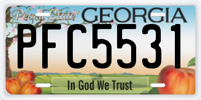 GA license plate PFC5531