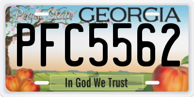 GA license plate PFC5562