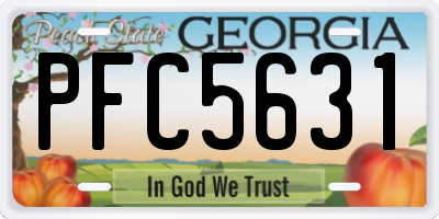 GA license plate PFC5631