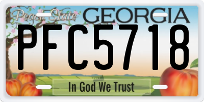 GA license plate PFC5718