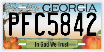 GA license plate PFC5842