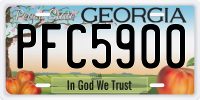 GA license plate PFC5900