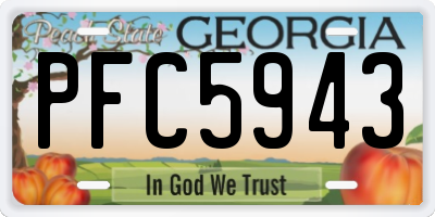 GA license plate PFC5943